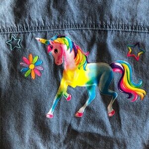 Vintage XOXO Lisa Frank by Doe M (jr) Jean vest